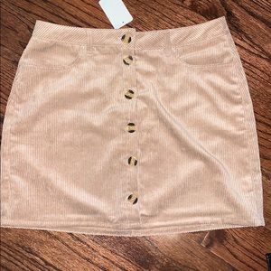 Women’s corduroy beige mini skirt